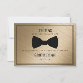 Groomsman-kaart - Black Tied III Gold Kaart (Voorkant)