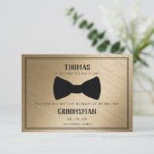 Groomsman-kaart - Black Tied III Gold Kaart (Staand voorkant)