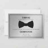 Groomsman-kaart - Black Tied III Silver Kaart (Voorkant)