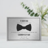 Groomsman-kaart - Black Tied III Silver Kaart (Staand voorkant)