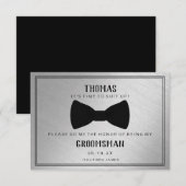 Groomsman-kaart - Black Tied III Silver Kaart (Voorkant / Achterkant)