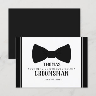 Groomsman-Kaart opruimen - Tux Black Stropdas Kaart