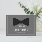 Groomsman-Kaart opruimen - Zwart Stropdas Kaart (Staand voorkant)
