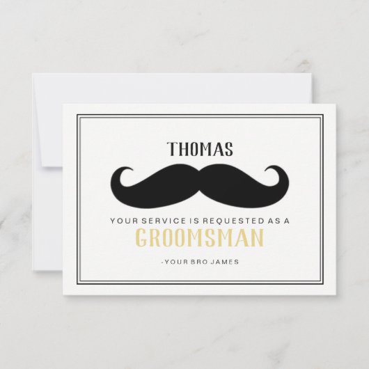 Groomsman Kaart - Uw Stache (Voorkant)