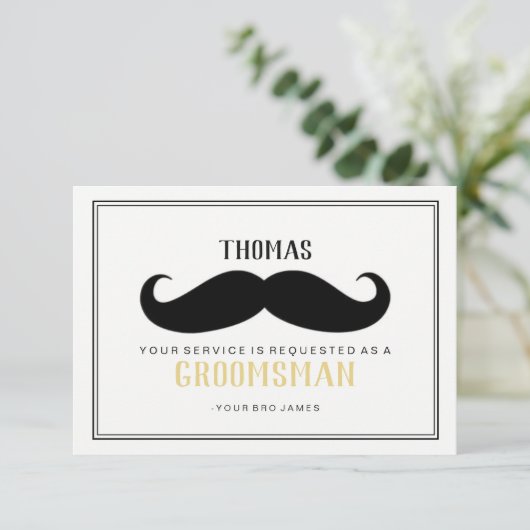 Groomsman Kaart - Uw Stache (Staand voorkant)