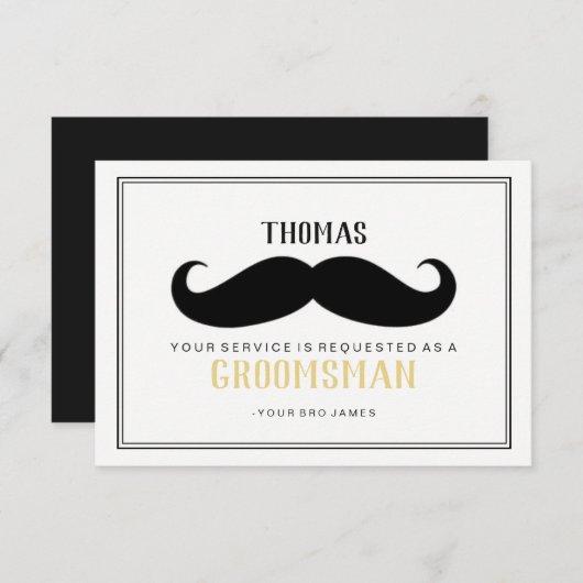 Groomsman Kaart - Uw Stache (Voorkant / Achterkant)