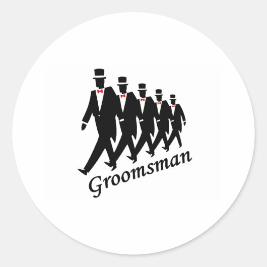 Groomsman (Man) Ronde Sticker (Voorkant)