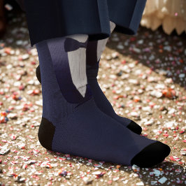 Groomsman Man van Honor Blue Tuxedo Wedding Sokken