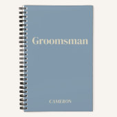 Groomsman minimalistisch gepersonaliseerd mosterd  notitieboek (Voorkant)