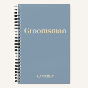 Groomsman minimalistisch gepersonaliseerd mosterd notitieboek
