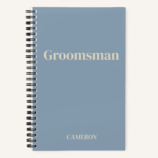 Groomsman minimalistisch gepersonaliseerd mosterd  notitieboek (Voorkant)