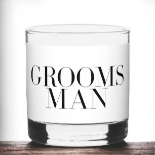 Groomsman Modern gepersonaliseerd minimalistisch Whisky Glas