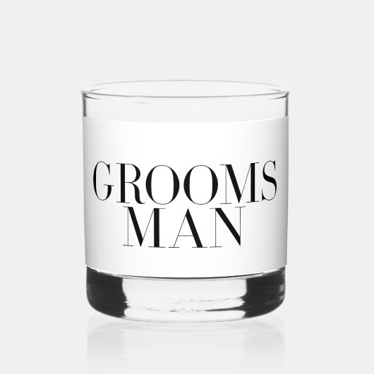Groomsman Modern gepersonaliseerd minimalistisch Whisky Glas (Voorkant)