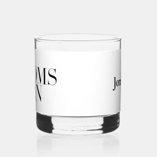 Groomsman Modern gepersonaliseerd minimalistisch Whisky Glas (Links)