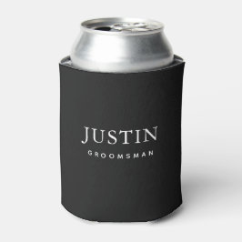 Groomsman Modern Simple Black en White Classic Blikjeskoeler