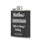 Groomsman Modern Typography Black Wedding Heupfles (Links)