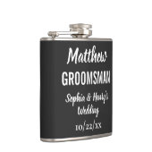 Groomsman Modern Typography Black Wedding Heupfles (Rechts)