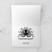 Groomsman Modern Weddenschap Voorstel Kaart (Binnen)
