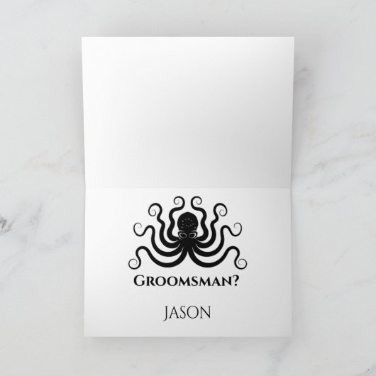 Groomsman Modern Weddenschap Voorstel Kaart (Binnen)