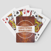 Groomsman Monogram Best Man Wood Grain Foto Pokerkaarten (Achterkant)