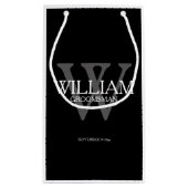 Groomsman Monogram Gifts Elegant Zwart Klein Cadeauzakje (Achterkant)