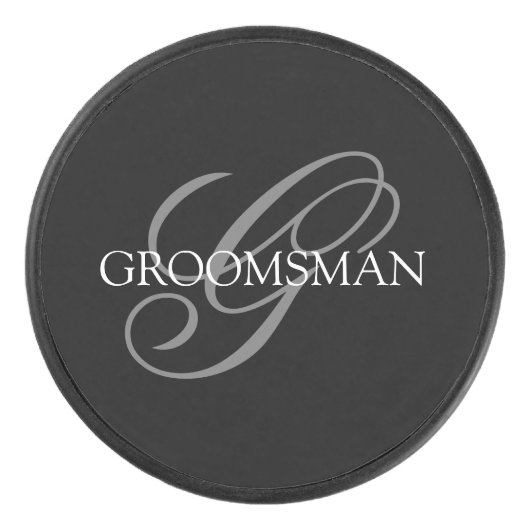 Groomsman Monogram Hockey Puck (Voorkant)
