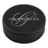 Groomsman Monogram Hockey Puck (3/4)