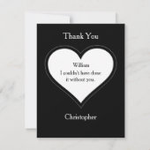 Groomsman Monogram + Naam Classic Script Cool Bedankkaart (Achterkant)