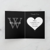 Groomsman Monogram + Naam Cool Bedankt Kaart (Binnen)