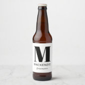 Groomsman Monogram Name Bier Etiket (Voorkant)