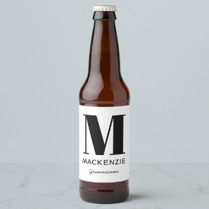 Groomsman Monogram Name Bier Etiket