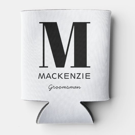 Groomsman Monogram Name Blikjeskoeler (Voorkant)