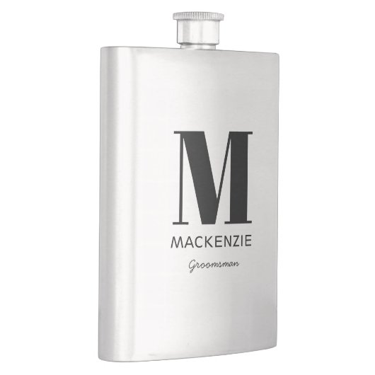 Groomsman Monogram Name Flacon (Rechts)