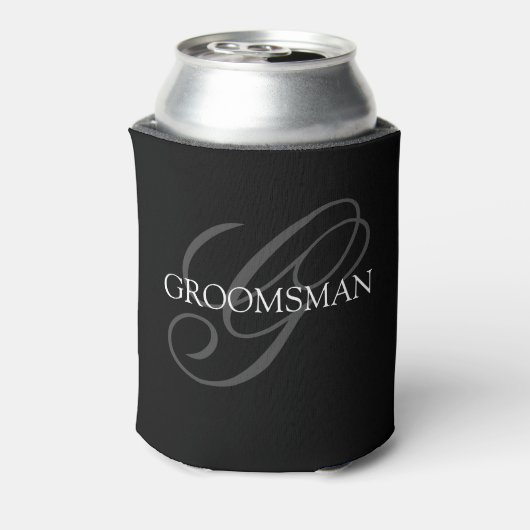 Groomsman Monogram Wedding Blikjeskoeler (Blikje Achterkant)