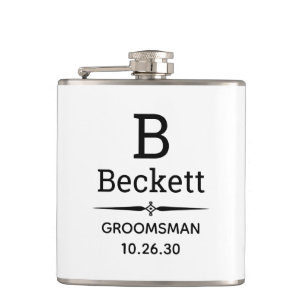 Groomsman Monogrammed Heupfles