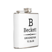 Groomsman Monogrammed Heupfles (Rechts)