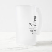 Groomsman Monogrammed Matglas Bierpul (Voorkant rechts)