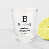 Groomsman Monogrammed Shot Glas (Voorkant)