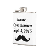 Groomsman Mustache Pet & Suit Vinyl Wrapped Flask Heupfles (Links)