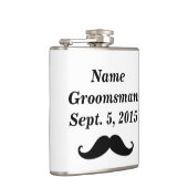 Groomsman Mustache Pet & Suit Vinyl Wrapped Flask Heupfles (Rechts)