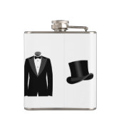 Groomsman Mustache Pet & Suit Vinyl Wrapped Flask Heupfles (Achterkant)