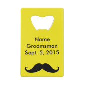 Groomsman Mustache & Suit Kaart Creditkaart Flessenopener (Voorkant)
