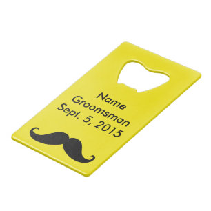 Groomsman Mustache & Suit Kaart Creditkaart Flessenopener