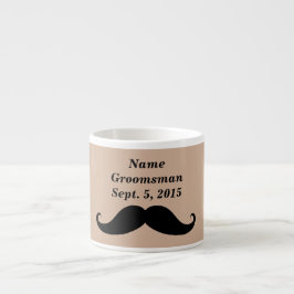 Groomsman Mustache, Top Hoed en Suit Espresso Mok