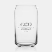 Groomsman Naam Bruiloft Datum Blikvorm Glas (Voorkant)