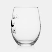 Groomsman naam snor trouwdatum wijnglas zonder voet (Links)