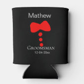 Groomsman Naam toevoegen Jaar Black Bow shirt stro Blikjeskoeler (Achterkant)