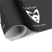 Groomsman Naam toevoegen Jaar Black Bow shirt stro Cadeaupapier (Rol Hoek)