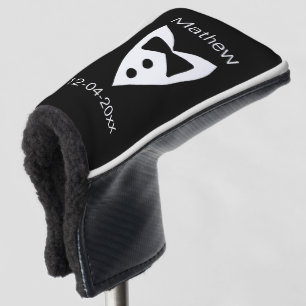 Groomsman Naam toevoegen Jaar Black Bow shirt stro Golfheadcover