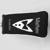 Groomsman Naam toevoegen Jaar Black Bow shirt stro Golfheadcover (Voorkant)
